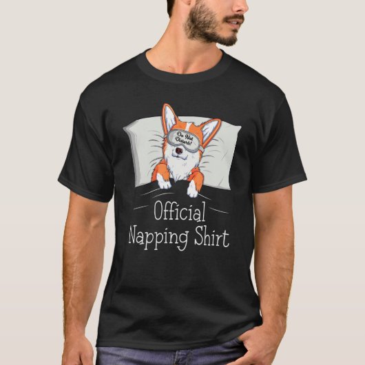 Funny Welsh Corgi Power Napper Dog Lover Napping T-Shirt (Vorderseite)