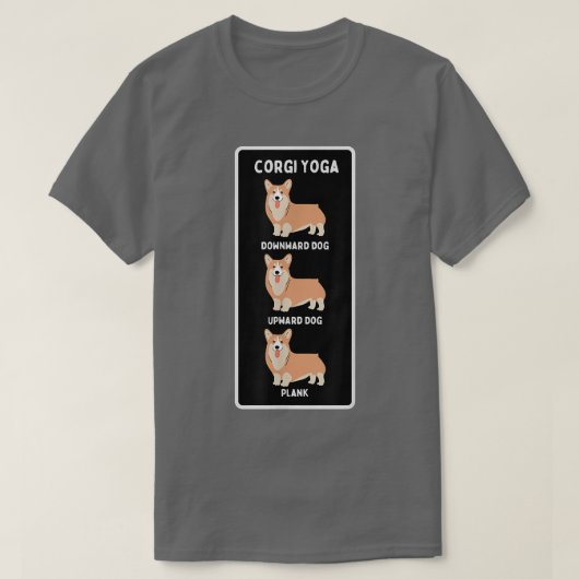 Funny Welsh Corgi Yoga Albern Pet Owner Joke Plank T-Shirt (Design vorne)