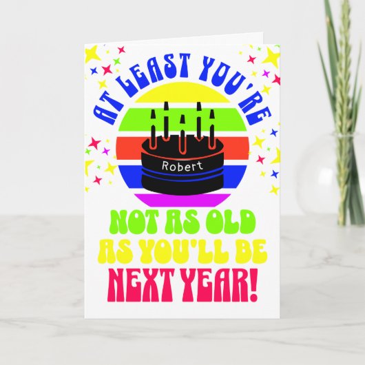 Funny, wenigstens bist du nicht. Gefaltete Grußkar Karte (Vorderseite)