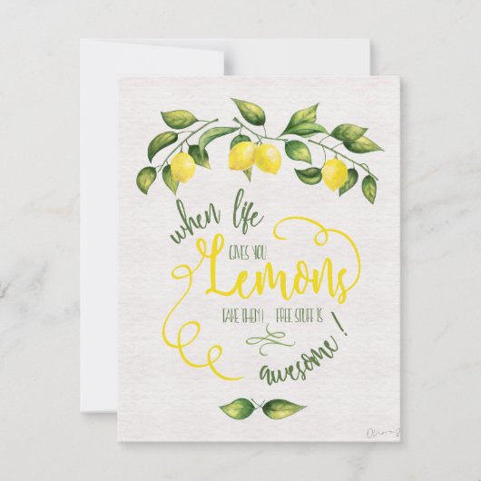 Funny, wenn das Leben dir Lemons Note Card gibt Dankeskarte (Vorderseite)