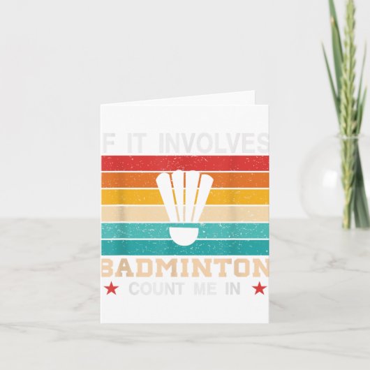 Funny, wenn es Badminton zählen mich in, Retro Karte (Vorderseite)