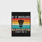 Funny, wenn es Badminton zählen mich in, Retro Karte (Vorderseite)
