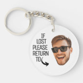 Funny, wenn verloren kehren zu Männern Gesicht Fot Schlüsselanhänger (Vorderseite)