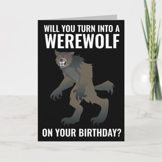 FUNNY WEREWOLF BIRTHDAY CARD CARDS KARTE (Vorderseite)