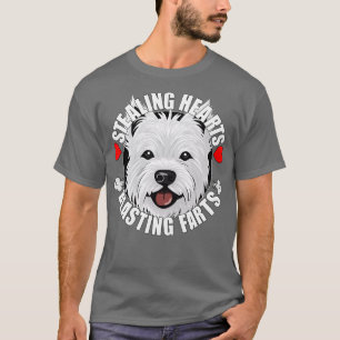 Funny West Highland Terrier Westie Stealing Hearts T-Shirt