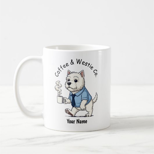 Funny West Highland Whit Dog Business Suit Coffee  Kaffeetasse (Links)