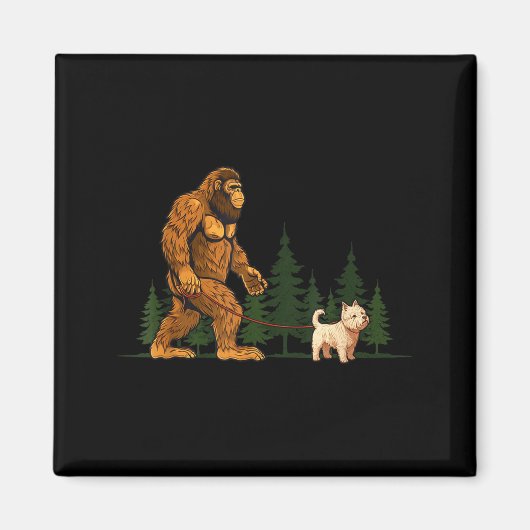 Funny West Highland White Terrier Westie Bigfoot D Magnet (Vorne)