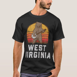 Funny West Virginia Grizzly Bear Bluegrass Banjo T-Shirt