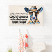 Funny Western Cow Retirement Partys No more BS Banner (Insitu)