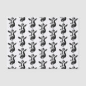 Funny Western Cow Schwarz-Weiß-Design Seidenpapier (Vorderseite)