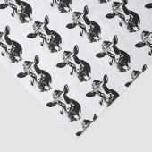 Funny Western Cow Schwarz-Weiß-Design Seidenpapier (Ausschnitt)