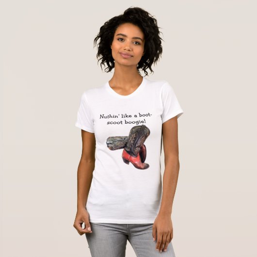 Funny Western Cowboy Boot Scoot T-Shirt (Vorne ganz)