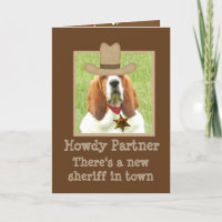 Funny Western Geburtstagskarte mit/"Basset Sheriff