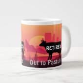 Funny Western Kuh Thema Rente an Weide Jumbo-Tasse (Vorderseite Rechts)