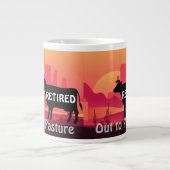 Funny Western Kuh Thema Rente an Weide Jumbo-Tasse (Vorderseite)