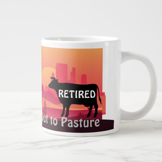 Funny Western Kuh Thema Rente an Weide Jumbo-Tasse (Rechts)