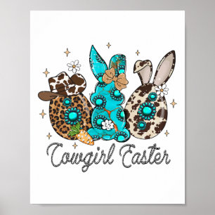 Funny Western Ostertag Niedlich Bunny Cowgirl Oste Poster