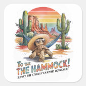 Funny Western Retirement Party Quadratischer Aufkleber (Vorderseite)