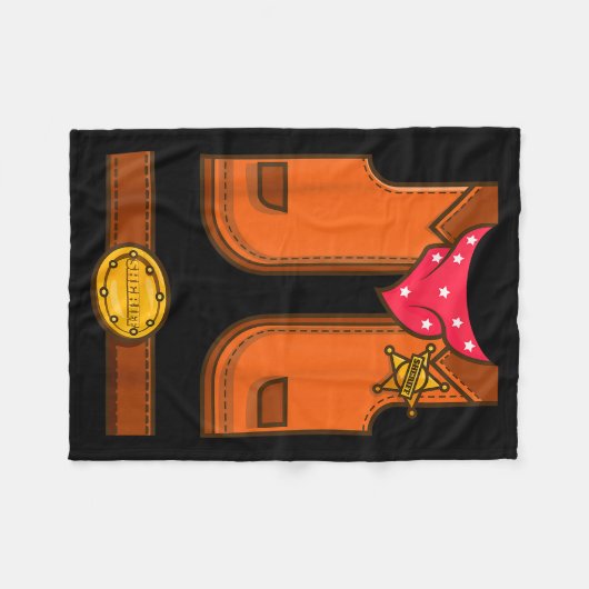 Funny Western Sheriff Halloween Cowboy Vest Simple Fleecedecke (Vorderseite (Horizontal))