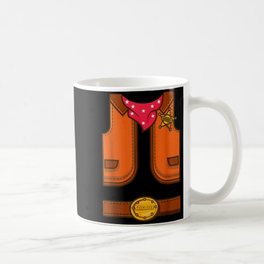 Funny Western Sheriff Halloween Cowboy Vest Simple Kaffeetasse (Rechts)