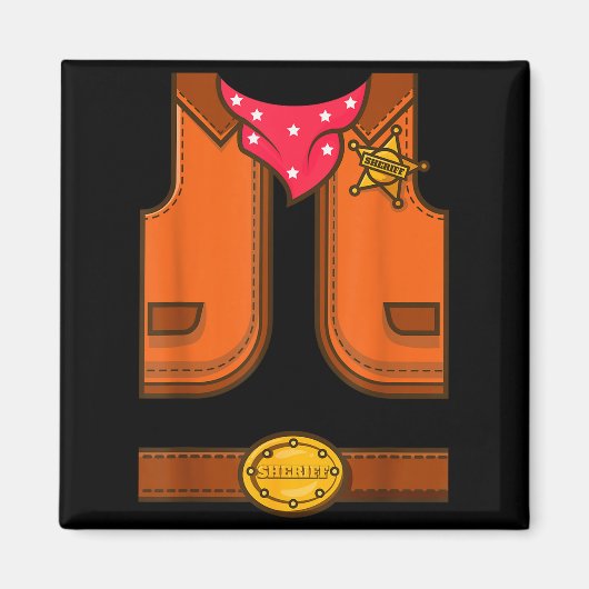 Funny Western Sheriff Halloween Cowboy Vest Simple Magnet (Vorne)