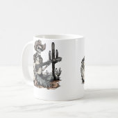 Funny Western Skeleton Cowboy Playing Guitar Count Kaffeetasse (Vorderseite Links)