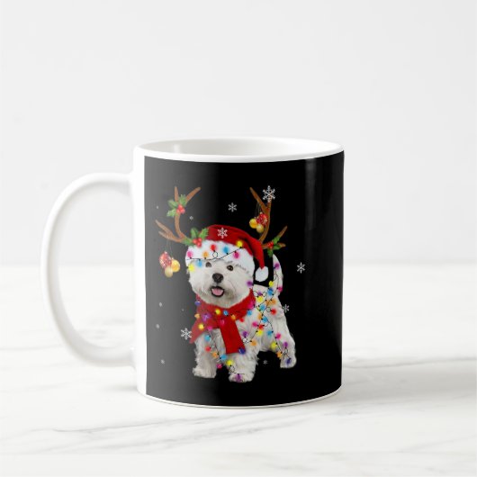 Funny Westie Christmas T-Shirt Reindeer Christmas Kaffeetasse (Links)