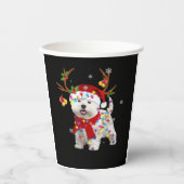 Funny Westie Christmas T-Shirt Reindeer Christmas Pappbecher (Vorderseite)