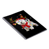 Funny Westie Christmas Tee Reindeer Christmas Ligh Notizblock (Rechte Seite)