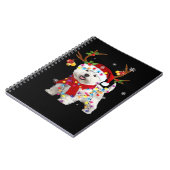 Funny Westie Christmas Tee Reindeer Christmas Ligh Notizblock (Linke Seite)