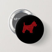 Funny Westie Dog Lover Hearts Love Westie Valentin Button (Vorne & Hinten)