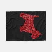 Funny Westie Dog Lover Hearts Love Westie Valentin Fleecedecke (Vorderseite (Horizontal))