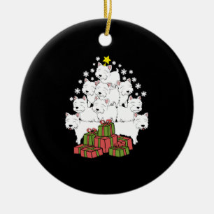 Funny Westie Xmas Tree Weihnachten Keramik Ornament