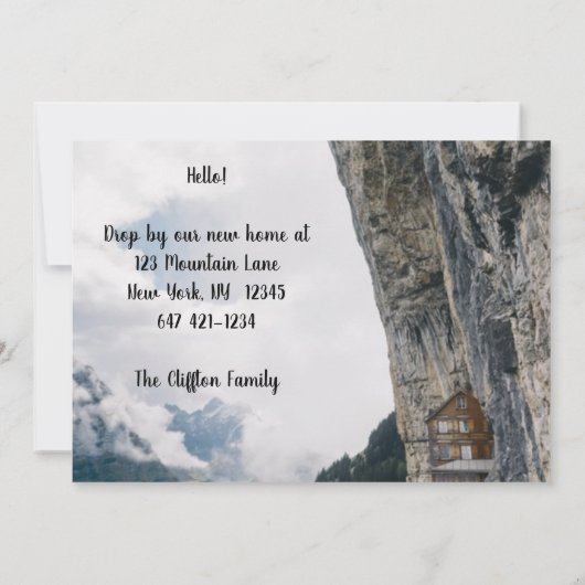 Funny Weve moved New Address Cliff House Ankündigung (Rückseite)