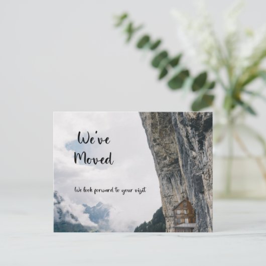 Funny Weve moved New Address Cliff House Postkarte (Stehend Vorderseite)