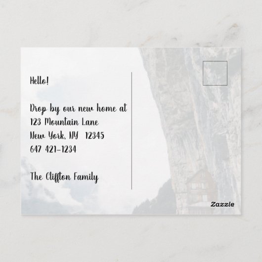 Funny Weve moved New Address Cliff House Postkarte (Rückseite)