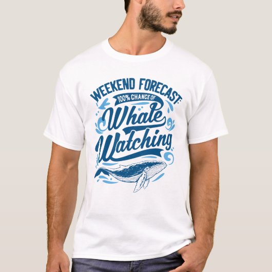 Funny Whale beobachtet Touren und Führer T-Shirt (Vorderseite)