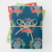 Funny Whale Hai mit Namen Weihnachten Geschenkpapier Set (Beispiel)