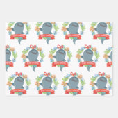Funny Whale Hai Weihnachten Geschenkpapier Set (Vorderseite)