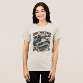 Funny Whale Shark Tattoo Surf - Retro Ocean Vibes Tri-Blend Shirt (Vorderseite voll)