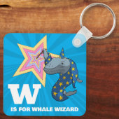 Funny Whale Wizard Alphabet Parody Cartoon Schlüsselanhänger (Rückseite)