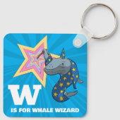 Funny Whale Wizard Alphabet Parody Cartoon Schlüsselanhänger (Rückseite)