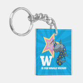 Funny Whale Wizard Alphabet Parody Cartoon Schlüsselanhänger (Vorderseite links)