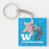 Funny Whale Wizard Alphabet Parody Cartoon Schlüsselanhänger (Vorderseite)