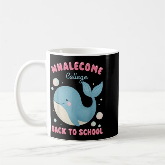 Funny Whalecome zurück zur Uni der Schule Teach Kaffeetasse (Links)