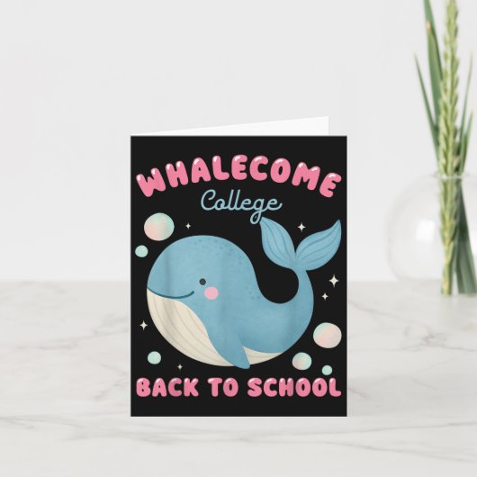 Funny Whalecome zurück zur Uni der Schule Teach Karte (Vorderseite)