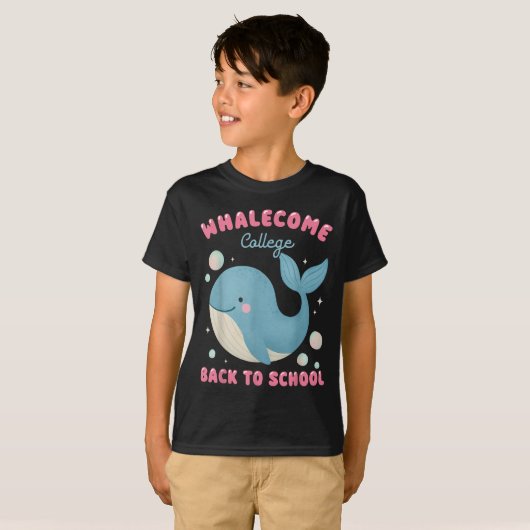 Funny Whalecome zurück zur Uni der Schule Teach T-Shirt (Vorne ganz)