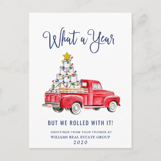 Funny What a Year Christmas Corporate Postkarte (Vorderseite)