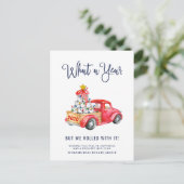 Funny What a Year Christmas Corporate Postkarte (Stehend Vorderseite)