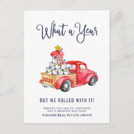 Funny What a Year Christmas Corporate Postkarte